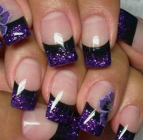 black-and-purple-nail-art-designs-23_4 Modele de unghii negre și violete