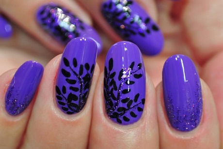 black-and-purple-nail-art-designs-23_5 Modele de unghii negre și violete