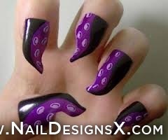 black-and-purple-nail-art-designs-23_6 Modele de unghii negre și violete