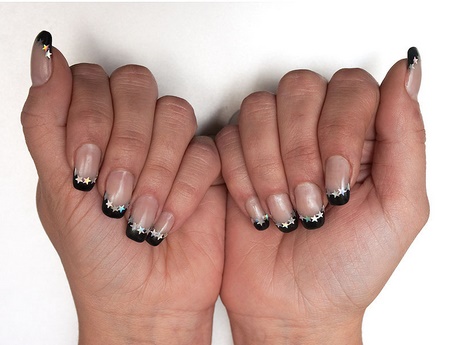 black-and-silver-french-manicure-52_10 Manichiura franceză neagră și argintie