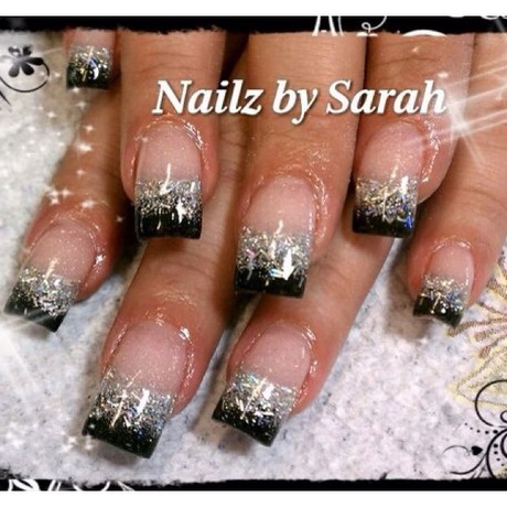 black-and-silver-nail-art-designs-73_8 Modele de unghii negre și argintii