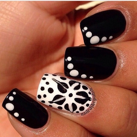 black-and-white-easy-nail-designs-41_16 Modele de unghii ușor alb-negru
