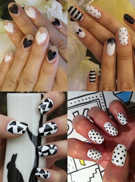 black-and-white-easy-nail-designs-41_9 Modele de unghii ușor alb-negru