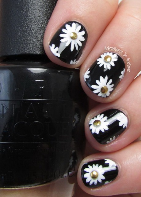 black-and-white-flower-nail-art-29_14 Arta unghiilor de flori alb-negru