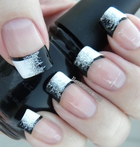 black-and-white-french-manicure-62_13 Manichiura franceză alb-negru