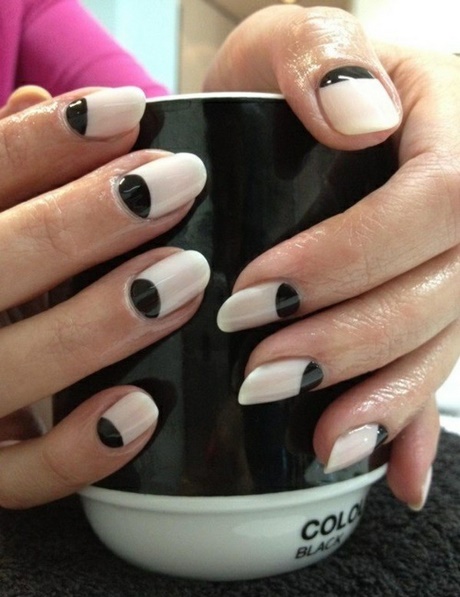 black-and-white-gel-nails-74_9 Unghii cu gel alb-negru