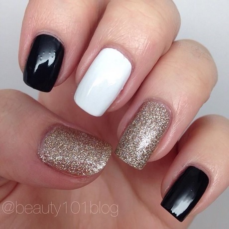 black-and-white-glitter-nails-78_19 Unghii cu sclipici alb-negru