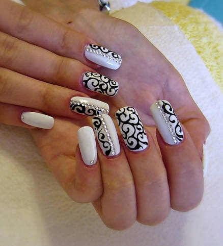 black-and-white-nail-patterns-49_5 Modele de unghii alb-negru