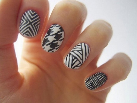 black-and-white-nail-patterns-49_9 Modele de unghii alb-negru