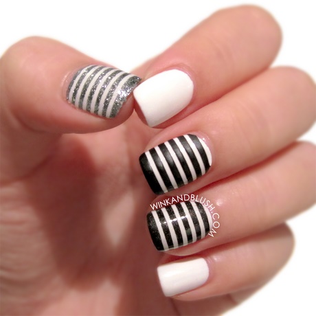 black-and-white-striped-nails-08_8 Unghii cu dungi alb-negru