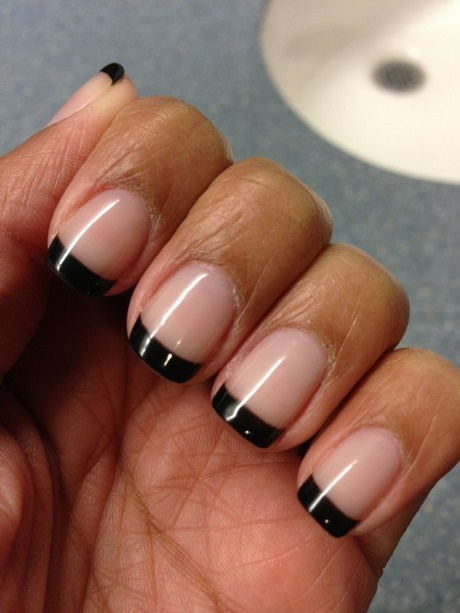 black-french-manicure-nails-81 Unghii negre de manichiură franceză