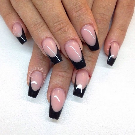 black-french-manicure-nails-81_13 Unghii negre de manichiură franceză