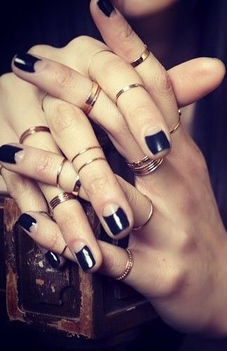 black-french-manicure-nails-81_18 Unghii negre de manichiură franceză