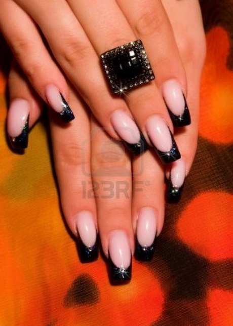 black-french-nails-design-10_11 Design negru de unghii franceze
