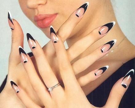 black-french-nails-design-10_7 Design negru de unghii franceze