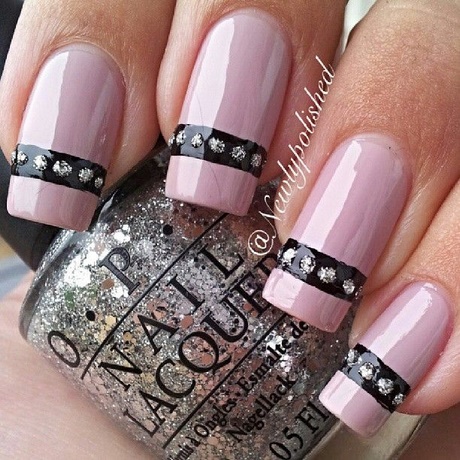 black-pink-nail-art-designs-55_10 Modele de unghii roz negru