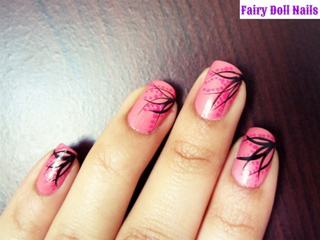 black-pink-nail-art-designs-55_6 Modele de unghii roz negru