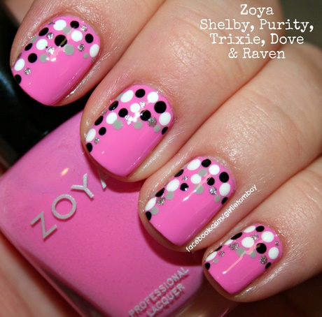 black-pink-nail-art-designs-55_8 Modele de unghii roz negru