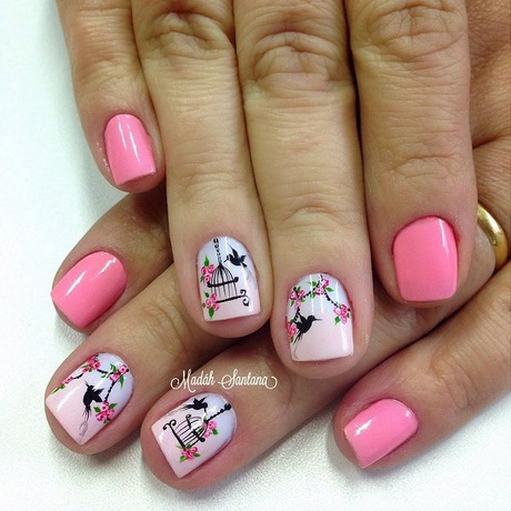 black-pink-nail-art-designs-55_9 Modele de unghii roz negru