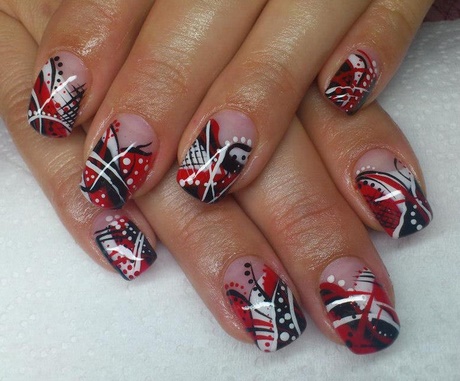 black-red-and-white-nails-09_10 Negru roșu și alb cuie