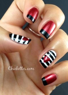 black-red-and-white-nails-09_14 Negru roșu și alb cuie