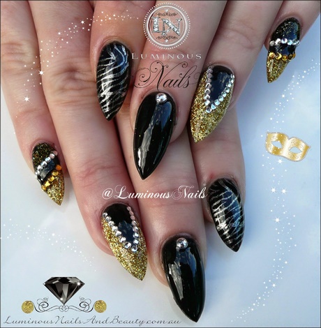black-silver-and-gold-nail-designs-24_7 Negru de argint și aur modele de unghii