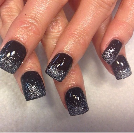 black-sparkle-nail-designs-88_13 Modele de unghii cu sclipici negre