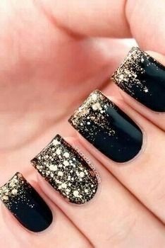 black-sparkle-nail-designs-88_6 Modele de unghii cu sclipici negre