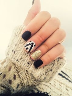 black-white-and-gold-nail-art-69_5 Negru alb și aur nail art