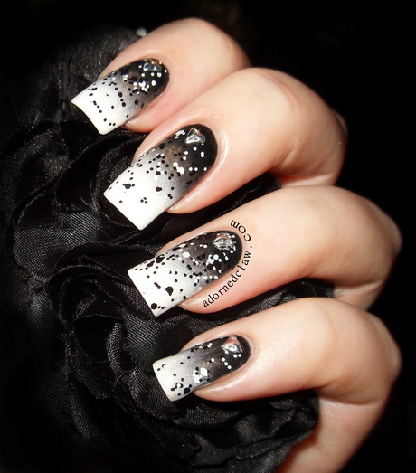 black-white-and-silver-nail-art-06_10 Negru alb și argintiu nail art