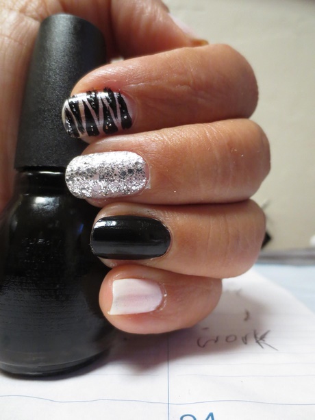 black-white-and-silver-nails-95_9 Negru alb și argint cuie