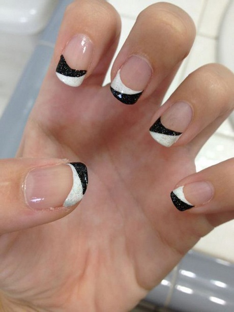 black-white-french-manicure-24_13 Manichiura franceză alb-negru