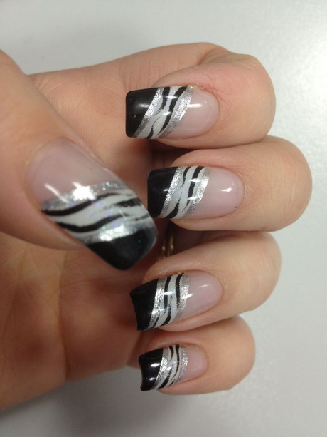 black-white-silver-nails-46_2 Negru alb argint cuie