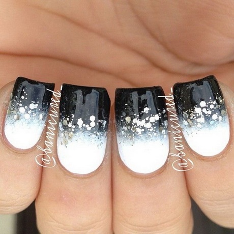 black-white-silver-nails-46_5 Negru alb argint cuie