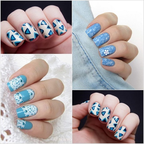 blue-and-white-nail-art-designs-94_14 Albastru și alb nail art modele