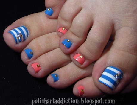 blue-toe-nail-designs-03_6 Albastru toe unghii modele
