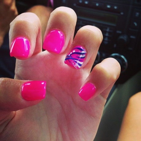 cute-hot-pink-nail-designs-16_16 Drăguț roz roz modele de unghii