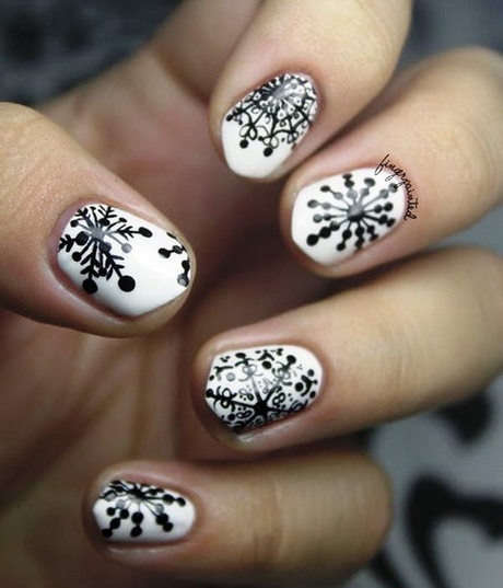 cute-nail-designs-black-and-white-68_19 Modele drăguțe de unghii alb-negru