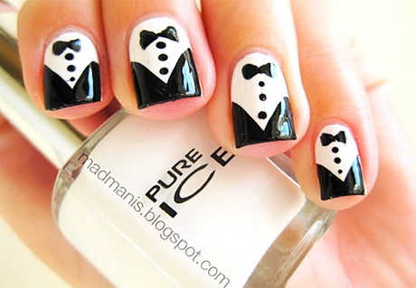 cute-nail-designs-black-and-white-68_4 Modele drăguțe de unghii alb-negru