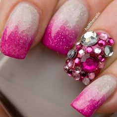 dark-pink-nail-art-78_19 Arta unghiilor Roz închis