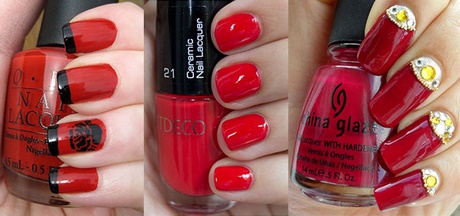 easy-red-nail-designs-40_14 Modele ușoare de unghii roșii