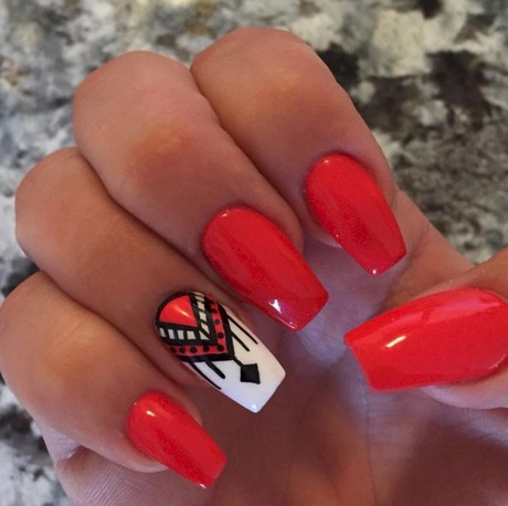 easy-red-nail-designs-40_3 Modele ușoare de unghii roșii