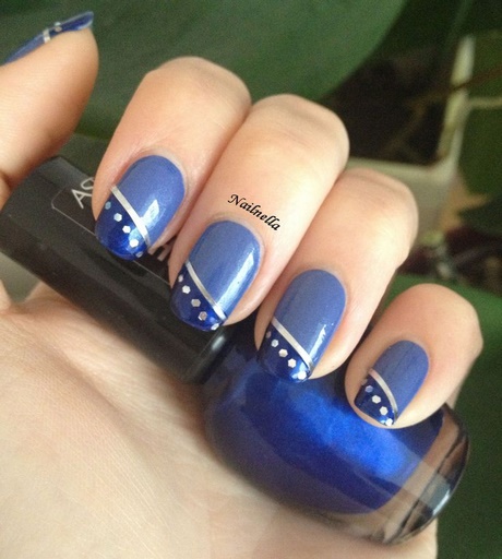 french-manicure-blue-40_14 Manichiura franceză albastră