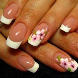 french-manicure-flower-14 Floare de manichiură franceză