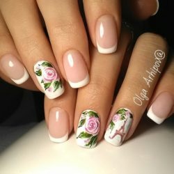 french-manicure-with-flowers-81_5 Manichiura franceză cu flori