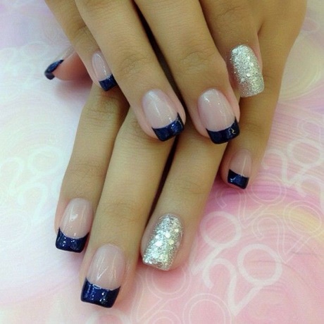 french-nails-blue-60_10 Franceză unghiile albastru