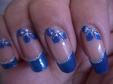 french-nails-blue-60_12 Franceză unghiile albastru