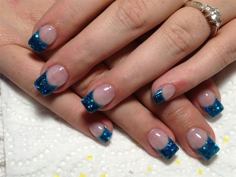 french-nails-blue-60_13 Franceză unghiile albastru