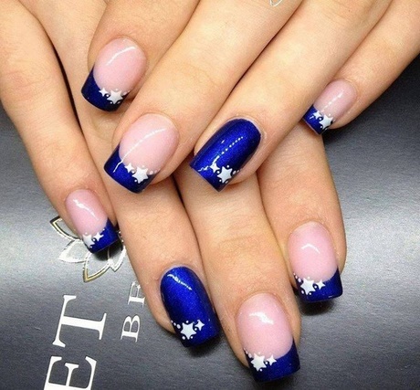 french-nails-blue-60_4 Franceză unghiile albastru