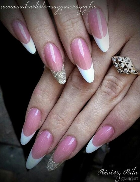 french-nails-pink-and-white-69_17 Unghiile franceze roz și alb